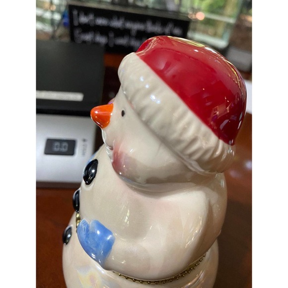 Mr. Christmas Ceramic Snowman Animated Skating Rink Music Box Deck The Halls - Picture 7 of 8